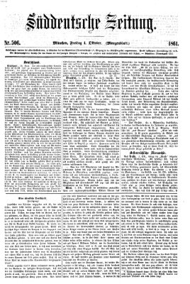 Süddeutsche Zeitung. Morgenblatt (Süddeutsche Zeitung) Freitag 4. Oktober 1861