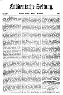 Süddeutsche Zeitung. Morgenblatt (Süddeutsche Zeitung) Freitag 4. Oktober 1861