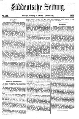 Süddeutsche Zeitung. Morgenblatt (Süddeutsche Zeitung) Dienstag 8. Oktober 1861