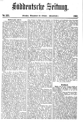 Süddeutsche Zeitung. Morgenblatt (Süddeutsche Zeitung) Samstag 12. Oktober 1861