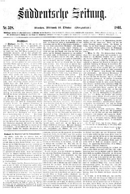 Süddeutsche Zeitung. Morgenblatt (Süddeutsche Zeitung) Mittwoch 16. Oktober 1861