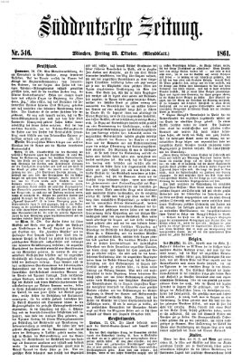 Süddeutsche Zeitung. Morgenblatt (Süddeutsche Zeitung) Freitag 25. Oktober 1861