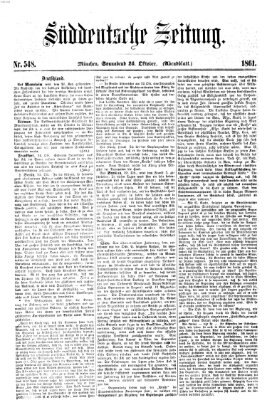 Süddeutsche Zeitung. Morgenblatt (Süddeutsche Zeitung) Samstag 26. Oktober 1861