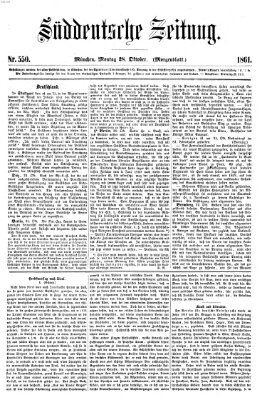 Süddeutsche Zeitung. Morgenblatt (Süddeutsche Zeitung) Montag 28. Oktober 1861