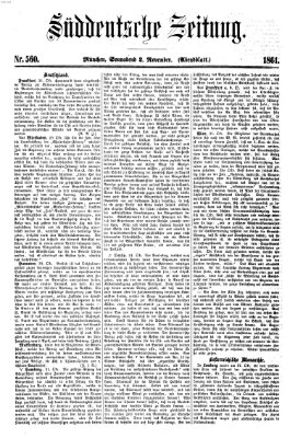 Süddeutsche Zeitung. Morgenblatt (Süddeutsche Zeitung) Samstag 2. November 1861