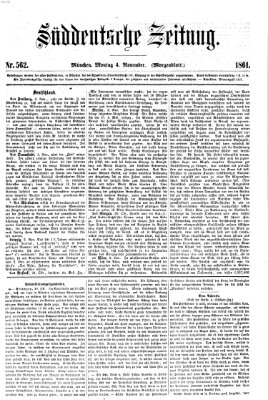 Süddeutsche Zeitung. Morgenblatt (Süddeutsche Zeitung) Montag 4. November 1861