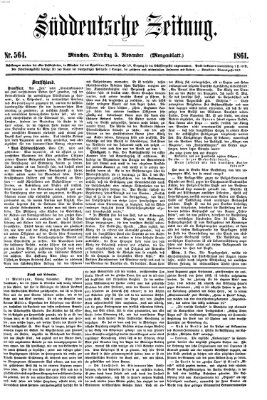 Süddeutsche Zeitung. Morgenblatt (Süddeutsche Zeitung) Dienstag 5. November 1861