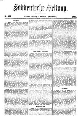 Süddeutsche Zeitung. Morgenblatt (Süddeutsche Zeitung) Dienstag 5. November 1861