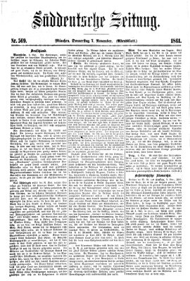 Süddeutsche Zeitung. Morgenblatt (Süddeutsche Zeitung) Donnerstag 7. November 1861