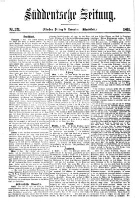 Süddeutsche Zeitung. Morgenblatt (Süddeutsche Zeitung) Freitag 8. November 1861