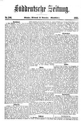 Süddeutsche Zeitung. Morgenblatt (Süddeutsche Zeitung) Mittwoch 13. November 1861