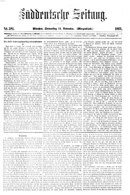 Süddeutsche Zeitung. Morgenblatt (Süddeutsche Zeitung) Donnerstag 14. November 1861