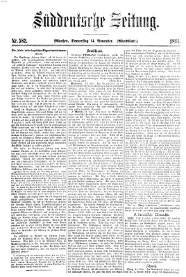 Süddeutsche Zeitung. Morgenblatt (Süddeutsche Zeitung) Donnerstag 14. November 1861