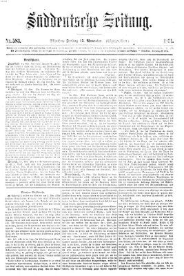 Süddeutsche Zeitung. Morgenblatt (Süddeutsche Zeitung) Freitag 15. November 1861