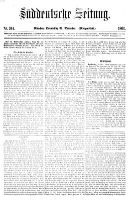 Süddeutsche Zeitung. Morgenblatt (Süddeutsche Zeitung) Donnerstag 21. November 1861