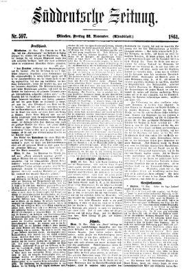 Süddeutsche Zeitung. Morgenblatt (Süddeutsche Zeitung) Freitag 22. November 1861