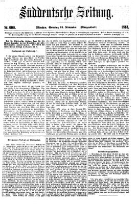 Süddeutsche Zeitung. Morgenblatt (Süddeutsche Zeitung) Sonntag 24. November 1861