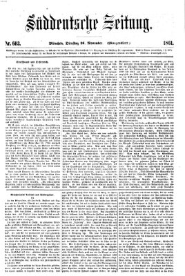 Süddeutsche Zeitung. Morgenblatt (Süddeutsche Zeitung) Dienstag 26. November 1861