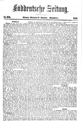 Süddeutsche Zeitung. Morgenblatt (Süddeutsche Zeitung) Mittwoch 27. November 1861