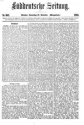 Süddeutsche Zeitung. Morgenblatt (Süddeutsche Zeitung) Donnerstag 28. November 1861