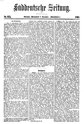 Süddeutsche Zeitung. Morgenblatt (Süddeutsche Zeitung) Samstag 7. Dezember 1861