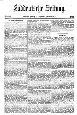 Süddeutsche Zeitung. Morgenblatt (Süddeutsche Zeitung) Freitag 13. Dezember 1861