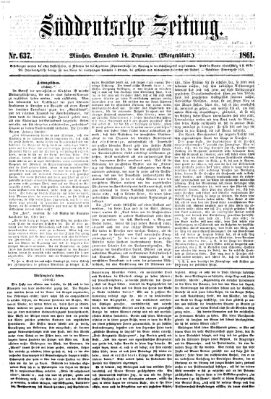 Süddeutsche Zeitung. Morgenblatt (Süddeutsche Zeitung) Samstag 14. Dezember 1861