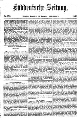 Süddeutsche Zeitung. Morgenblatt (Süddeutsche Zeitung) Samstag 14. Dezember 1861