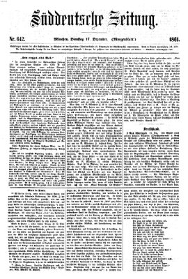 Süddeutsche Zeitung. Morgenblatt (Süddeutsche Zeitung) Dienstag 17. Dezember 1861