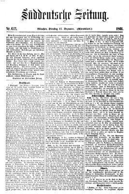 Süddeutsche Zeitung. Morgenblatt (Süddeutsche Zeitung) Dienstag 17. Dezember 1861