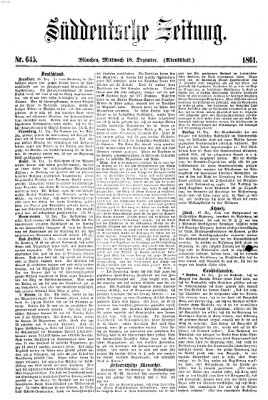 Süddeutsche Zeitung. Morgenblatt (Süddeutsche Zeitung) Mittwoch 18. Dezember 1861