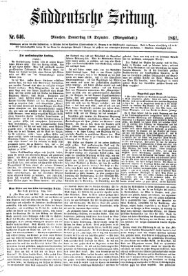 Süddeutsche Zeitung. Morgenblatt (Süddeutsche Zeitung) Donnerstag 19. Dezember 1861