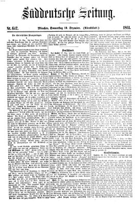 Süddeutsche Zeitung. Morgenblatt (Süddeutsche Zeitung) Donnerstag 19. Dezember 1861