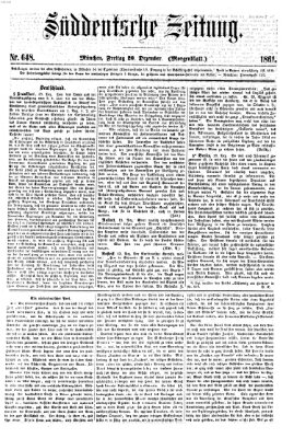 Süddeutsche Zeitung. Morgenblatt (Süddeutsche Zeitung) Freitag 20. Dezember 1861