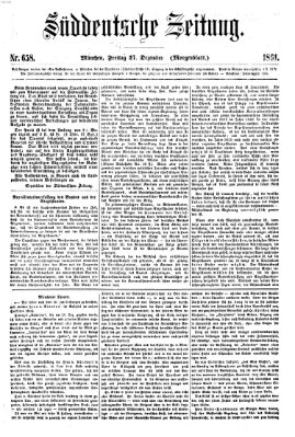 Süddeutsche Zeitung. Morgenblatt (Süddeutsche Zeitung) Freitag 27. Dezember 1861