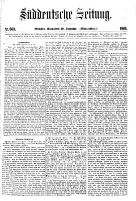 Süddeutsche Zeitung. Morgenblatt (Süddeutsche Zeitung) Samstag 28. Dezember 1861