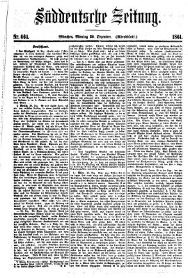 Süddeutsche Zeitung. Morgenblatt (Süddeutsche Zeitung) Montag 30. Dezember 1861