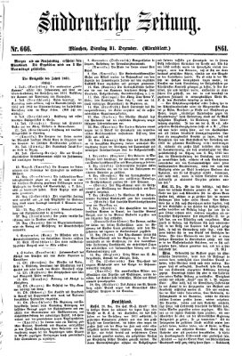 Süddeutsche Zeitung. Morgenblatt (Süddeutsche Zeitung) Dienstag 31. Dezember 1861