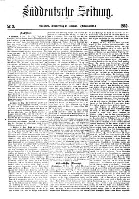 Süddeutsche Zeitung. Morgenblatt (Süddeutsche Zeitung) Donnerstag 2. Januar 1862