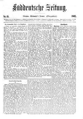 Süddeutsche Zeitung. Morgenblatt (Süddeutsche Zeitung) Mittwoch 8. Januar 1862