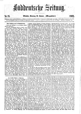 Süddeutsche Zeitung. Morgenblatt (Süddeutsche Zeitung) Sonntag 12. Januar 1862