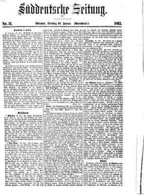 Süddeutsche Zeitung. Morgenblatt (Süddeutsche Zeitung) Dienstag 28. Januar 1862