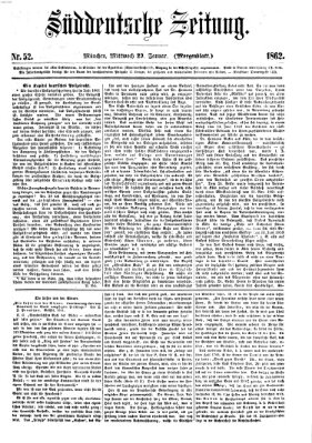 Süddeutsche Zeitung. Morgenblatt (Süddeutsche Zeitung) Mittwoch 29. Januar 1862