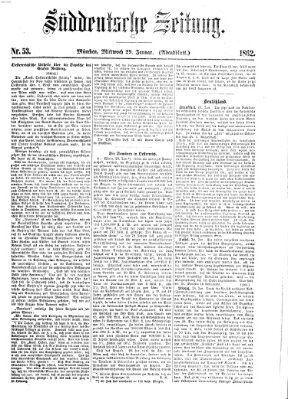 Süddeutsche Zeitung. Morgenblatt (Süddeutsche Zeitung) Mittwoch 29. Januar 1862