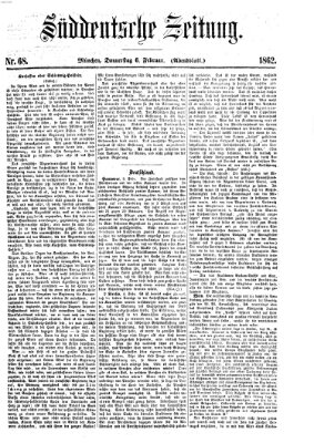 Süddeutsche Zeitung. Morgenblatt (Süddeutsche Zeitung) Donnerstag 6. Februar 1862