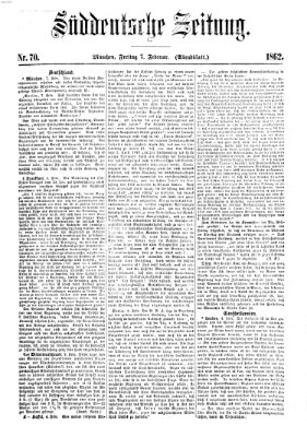 Süddeutsche Zeitung. Morgenblatt (Süddeutsche Zeitung) Freitag 7. Februar 1862