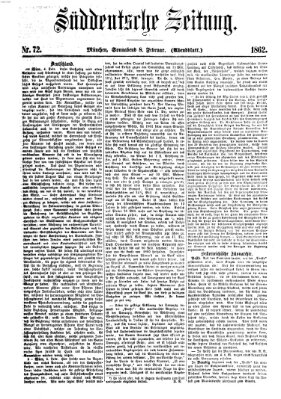 Süddeutsche Zeitung. Morgenblatt (Süddeutsche Zeitung) Samstag 8. Februar 1862