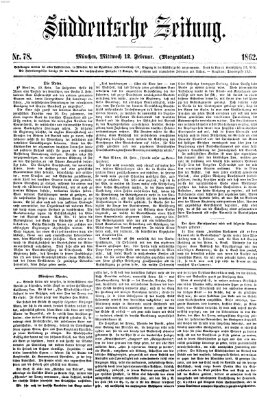 Süddeutsche Zeitung. Morgenblatt (Süddeutsche Zeitung) Mittwoch 12. Februar 1862