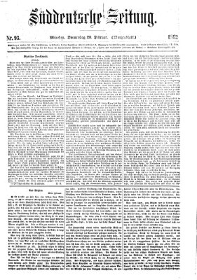 Süddeutsche Zeitung. Morgenblatt (Süddeutsche Zeitung) Donnerstag 20. Februar 1862