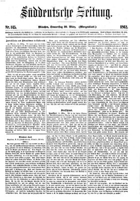 Süddeutsche Zeitung. Morgenblatt (Süddeutsche Zeitung) Donnerstag 20. März 1862